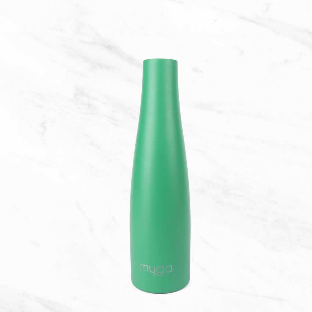 BALI INSULATED WATER BOTTLE WITH CORK LID: GREEN