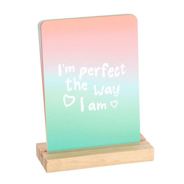 MINDFUL MOMENTS AFFIRMATION CARDS WITH WOODEN STAND