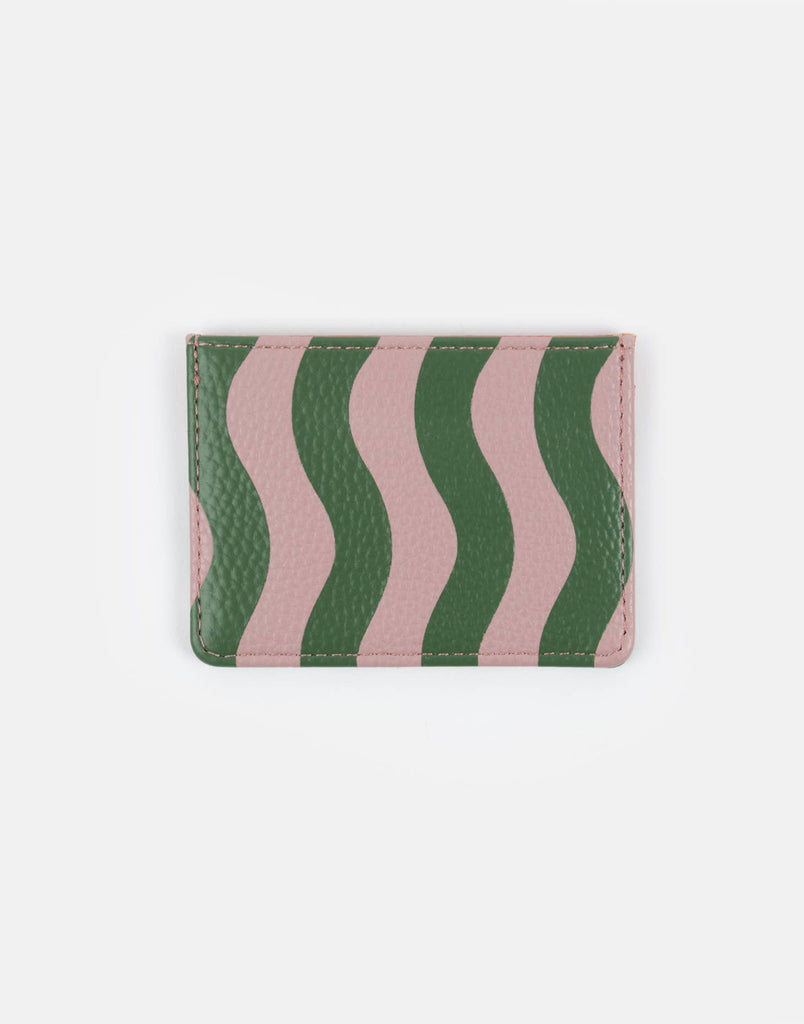 LILAC/GREEN WAVE PRINT CARDHOLDER