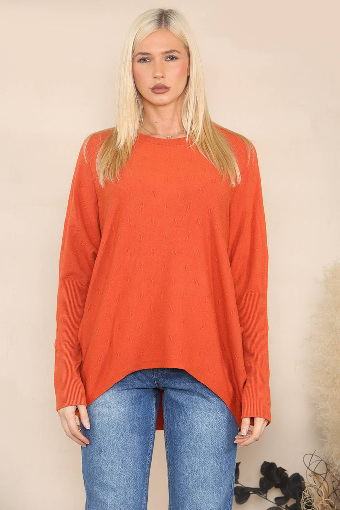 DROPPED HEM RELAXED JUMPER BLUE