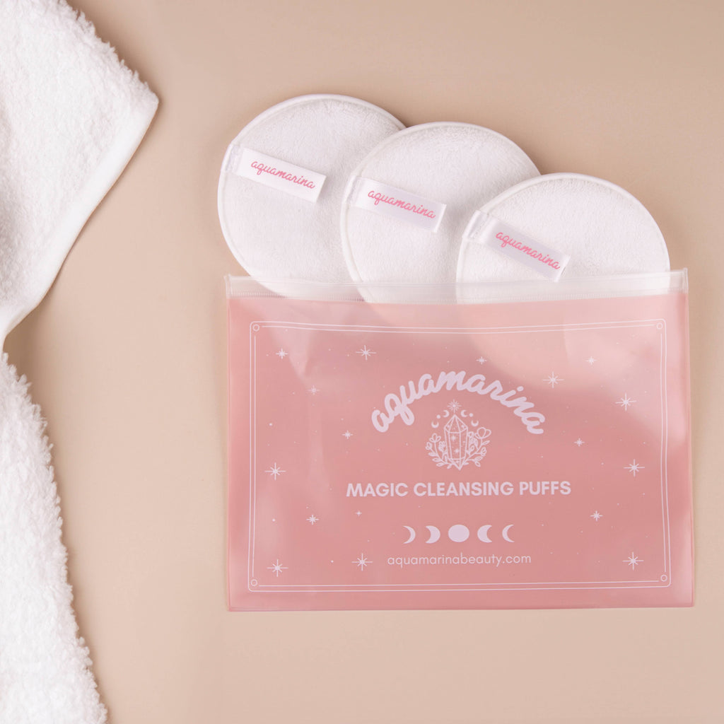 MAGIC CLEANSING PUFFS • SET OF 3 IN POUCH