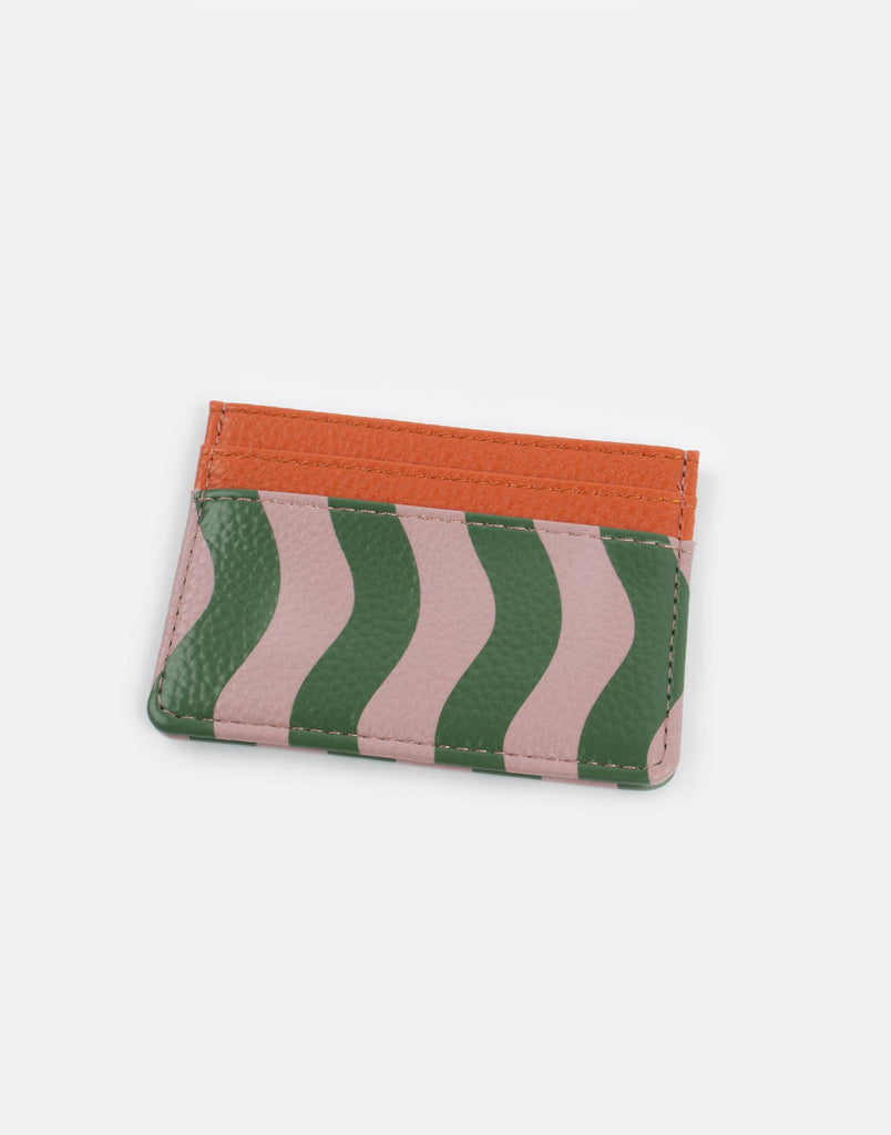 LILAC/GREEN WAVE PRINT CARDHOLDER