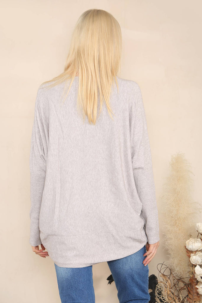 DROPPED HEM RELAXED JUMPER BLUE