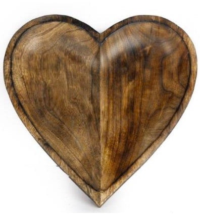 MANGO WOOD HEART BOWL