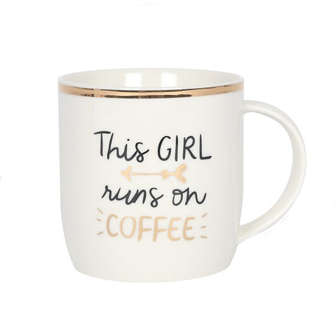 THIS GIRL RUNS ON COFFEE MUG