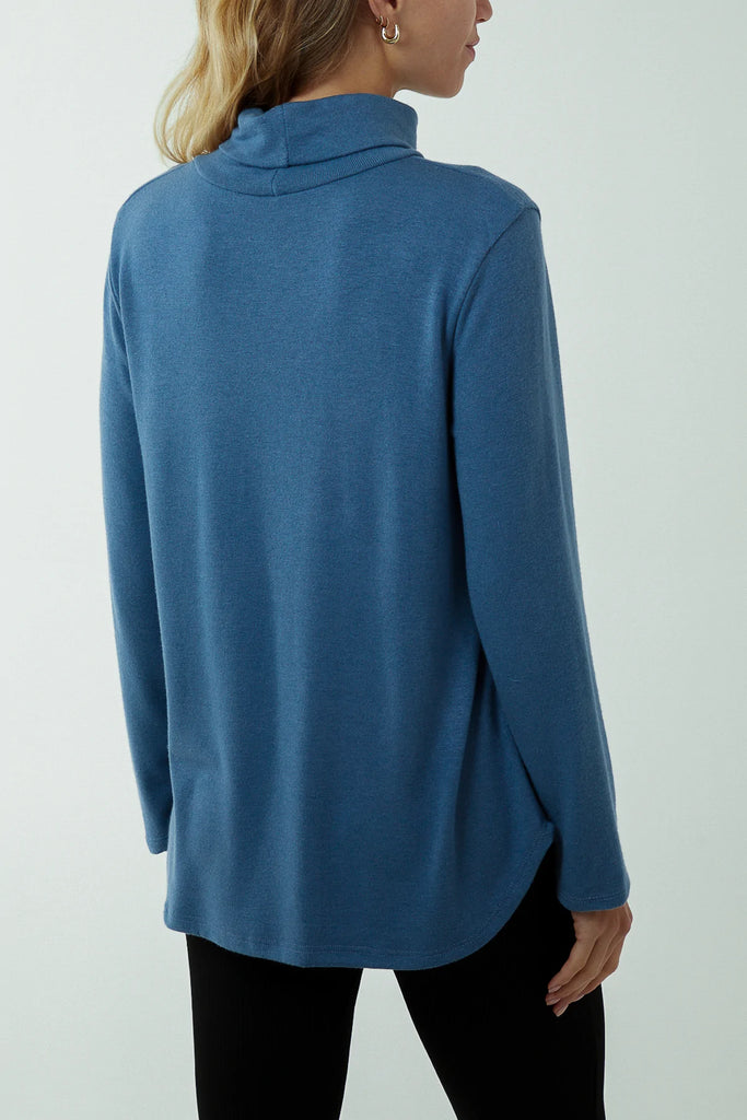 DEMIN ROLL NECK FINE KNIT JUMPER