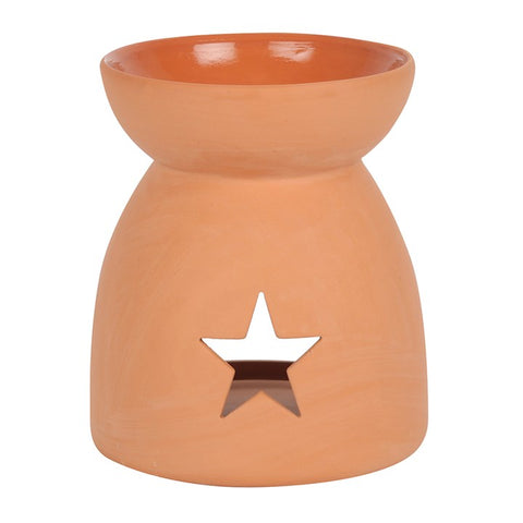 STAR CUTOUT TERRACOTTA EFFECT OIL BURNER