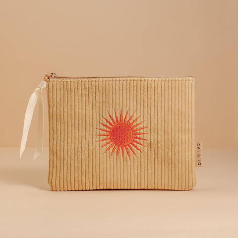 CORDUROY POUCH IN PALE OCHRE