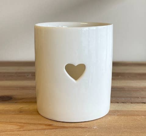 SIMPLE HEART T-LIGHT HOLDER, 8CM